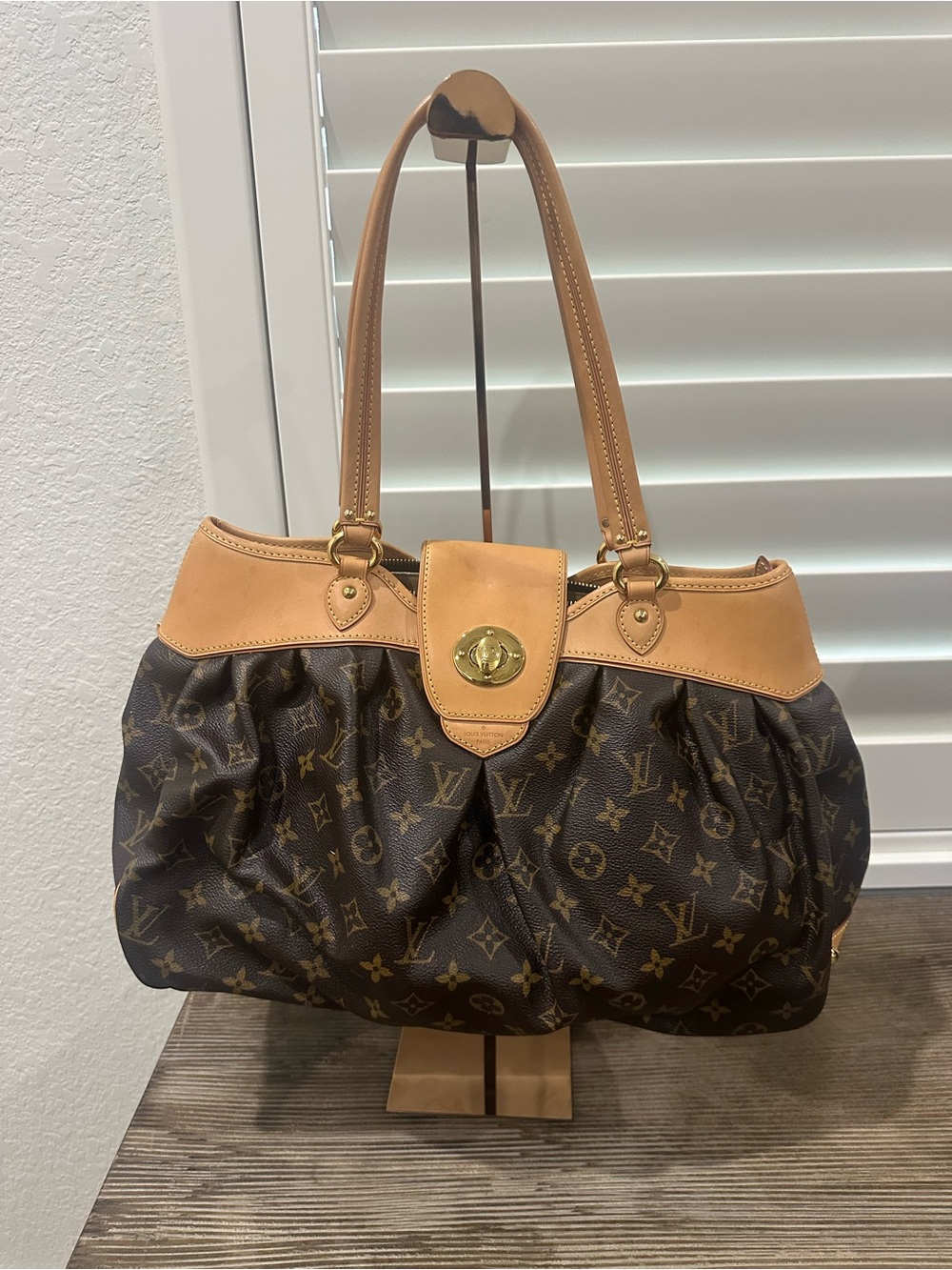 Louis Vuitton Boetie MM Monogram Bag with Vachetta Leather Trim